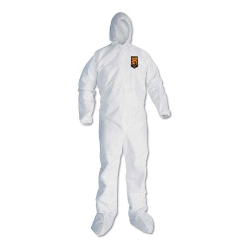KleenGuard A30 Elastic Back And Cuff Hooded Coveralls Large White 25/carton - Janitorial & Sanitation - KleenGuard™