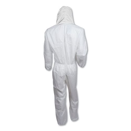 KleenGuard A30 Elastic Back And Cuff Hooded Coveralls Medium White 25/carton - Janitorial & Sanitation - KleenGuard™