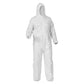 KleenGuard A35 Liquid And Particle Protection Coveralls Zipper Front Hooded Elastic Wrists And Ankles X-large White 25/carton - Janitorial &