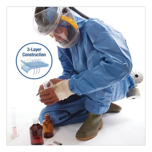 KleenGuard A60 Blood And Chemical Splash Protection Coveralls X-large Blue 24/carton - Janitorial & Sanitation - KleenGuard™