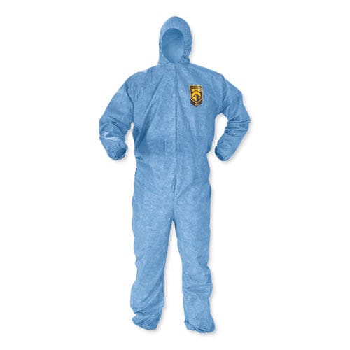 KleenGuard A60 Elastic-cuff Ankles And Back Hooded Coveralls 3x Large Blue 20/carton - Janitorial & Sanitation - KleenGuard™