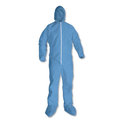 KleenGuard A65 Zipper Front Hood And Boot Flame-resistant Coveralls Elastic Wrist And Ankles 2x-large,blue 25/carton - Janitorial &