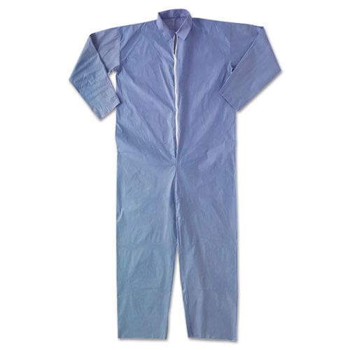 KleenGuard A65 Zipper Front Hood And Boot Flame-resistant Coveralls Elastic Wrist And Ankles 3x-large Blue 21/carton - Janitorial &