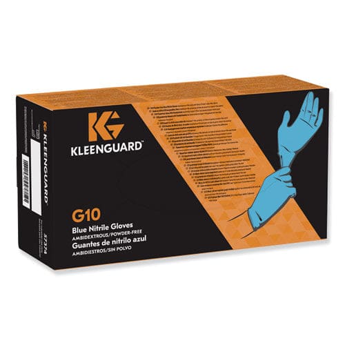 KleenGuard G10 Blue Nitrile Gloves Blue 242 Mm Length X-large/size 10 10/carton - Janitorial & Sanitation - KleenGuard™