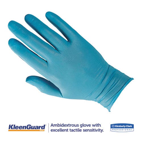 KleenGuard G10 Nitrile Gloves Powder-free Blue 242 Mm Length Large 100/box 10 Boxes/carton - Janitorial & Sanitation - KleenGuard™