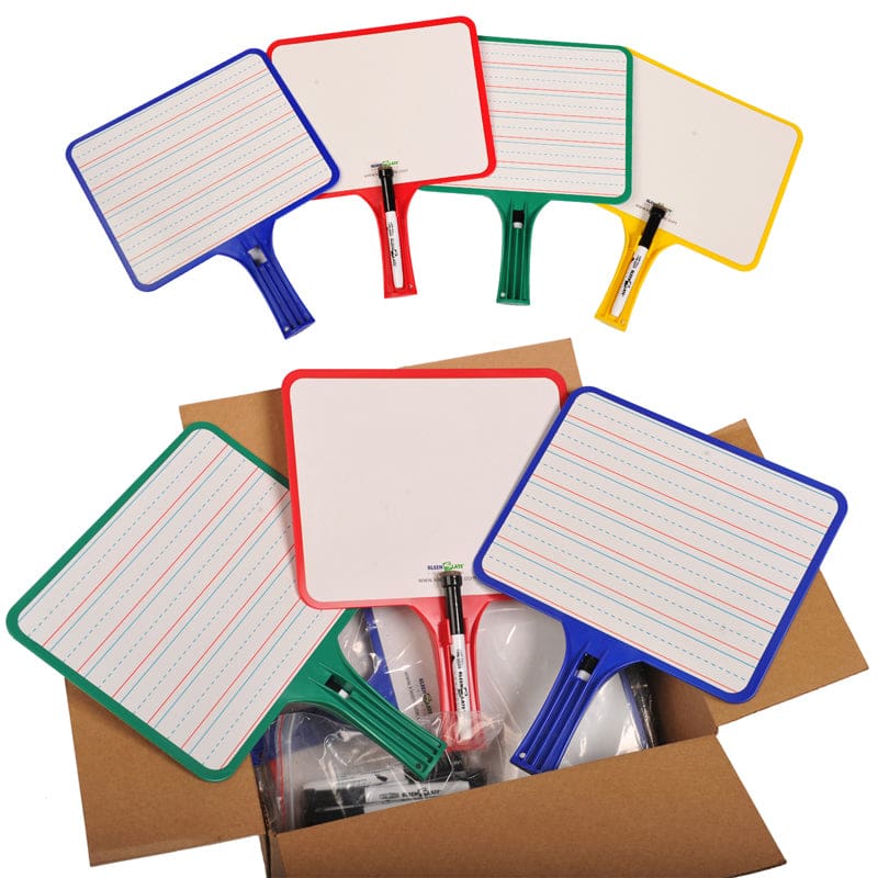 Kleenslate Dry Erase Paddles 12Pk Rectangular Classroom Set - Dry Erase Boards - Kleenslate Concepts Lp