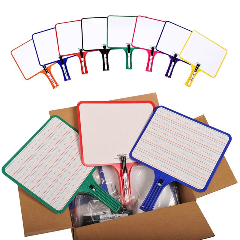 Kleenslate Dry Erase Paddles 24Pk Rectangular Classroom Set - Dry Erase Boards - Kleenslate Concepts Lp