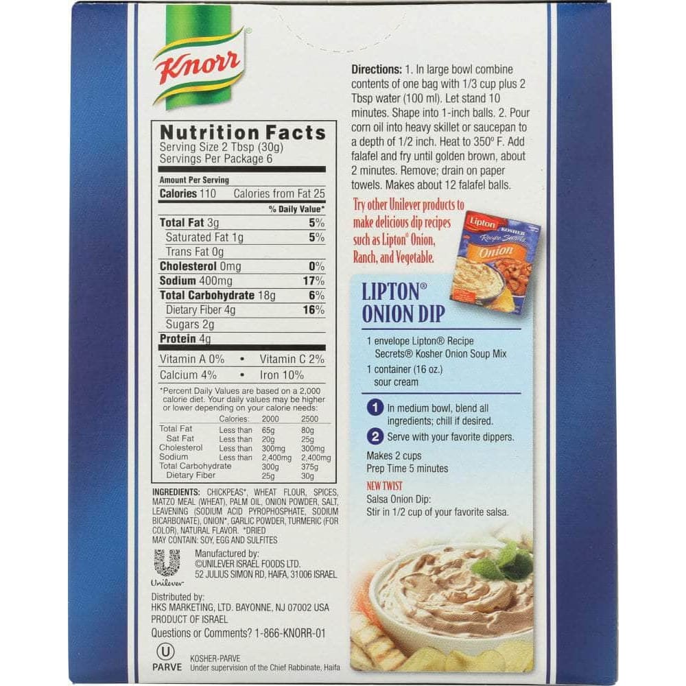 KNORR Knorr Falafel Mix Mediterranean Style, 6.3 Oz