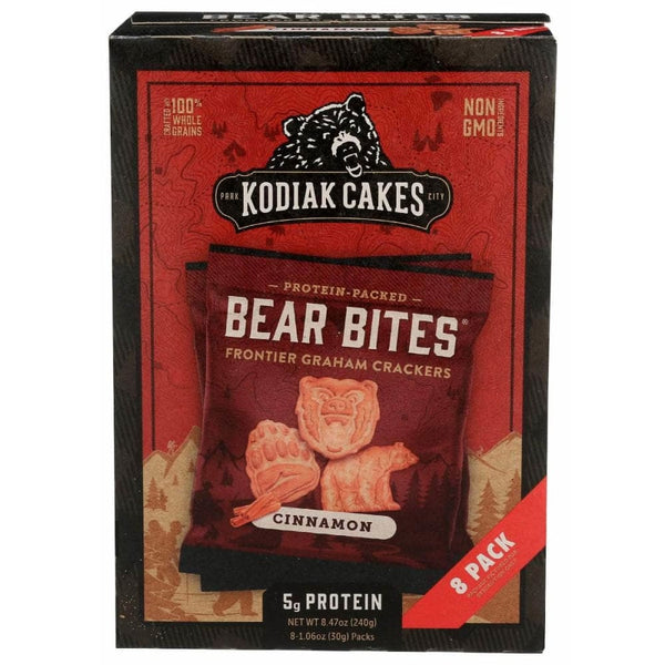 Kodiak Bear Bites Cinnamon Graham Crackers 8Pk, 8.47 Oz (Case of 3)