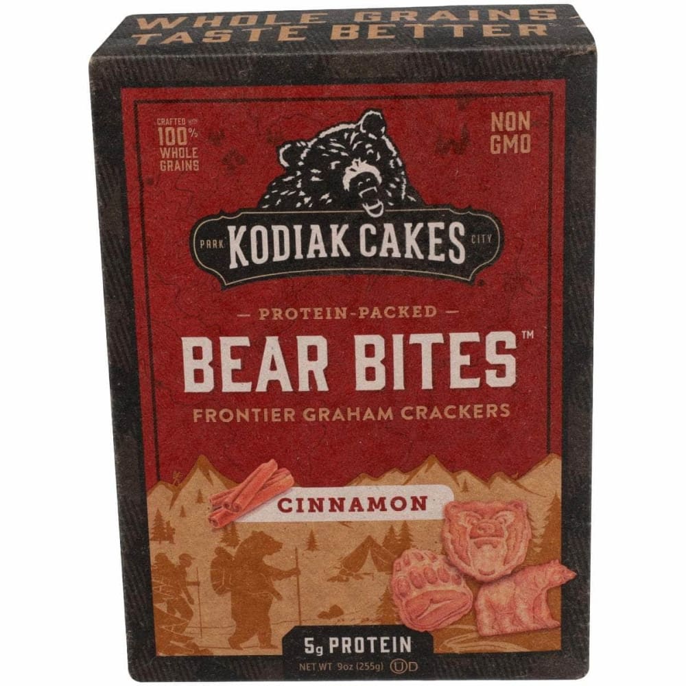 KODIAK Bear Bites Cinnamon Graham Crackers, 9 oz (Case of 3) ShelHealth