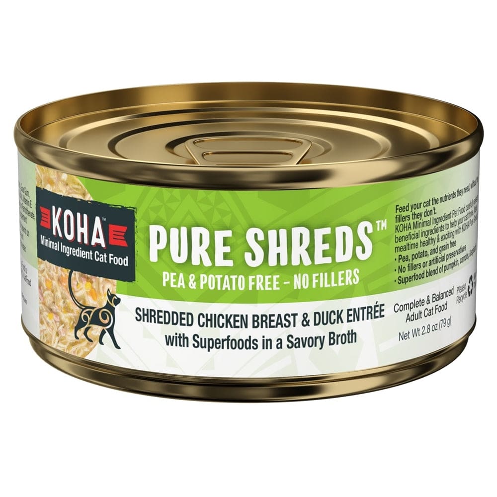 Koha Cat Grain Free Shredded Chicken and Duck 2.8Oz (Case Of 24) - Pet Supplies - Koha