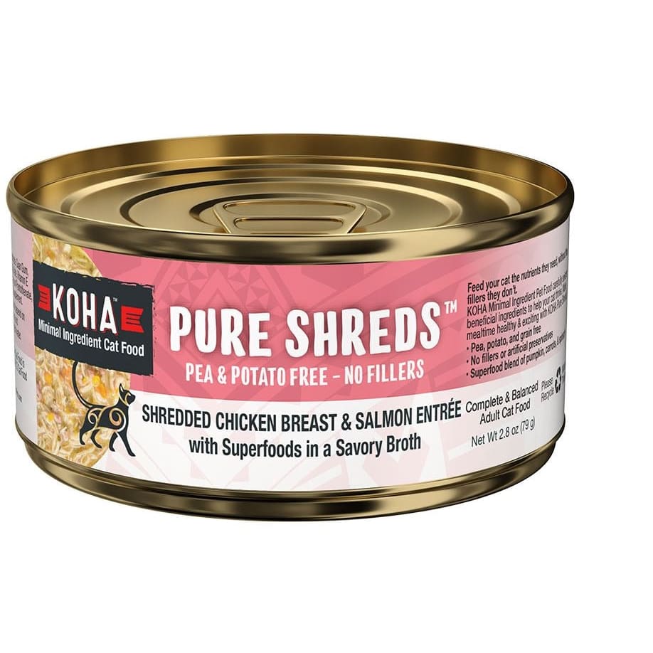 Koha Cat Grain Free Shredded Chicken and Salmon 2.8Oz (Case Of 24) - Pet Supplies - Koha