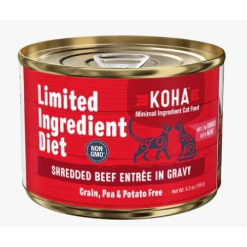 Koha Cat Limited Ingredient Grain Free Shredded Beef 5.5oz.(Case of 24) - Pet Supplies - Koha