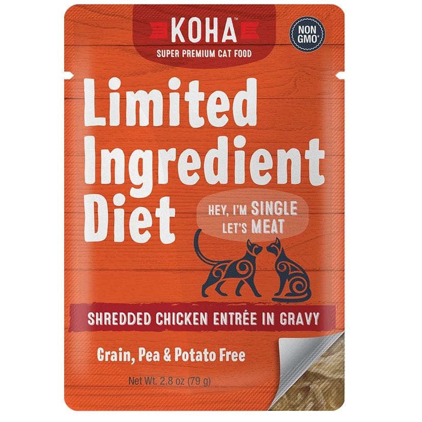 Koha Cat Limited Ingredient Grain Free Shredded Chicken 2.8oz.(Case of24) - Pet Supplies - Koha