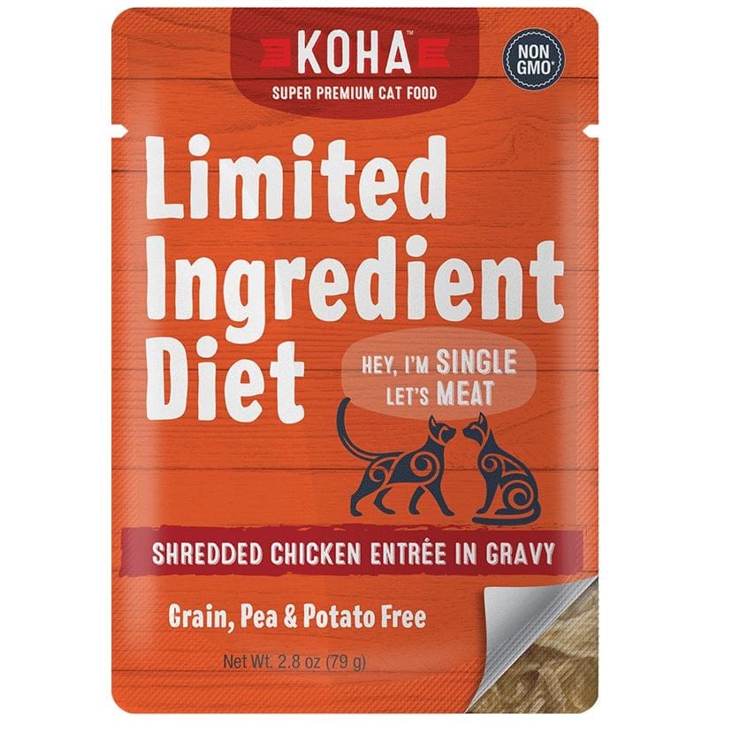 Koha Cat Limited Ingredient Grain Free Shredded Chicken 2.8oz.(Case of24) - Pet Supplies - Koha