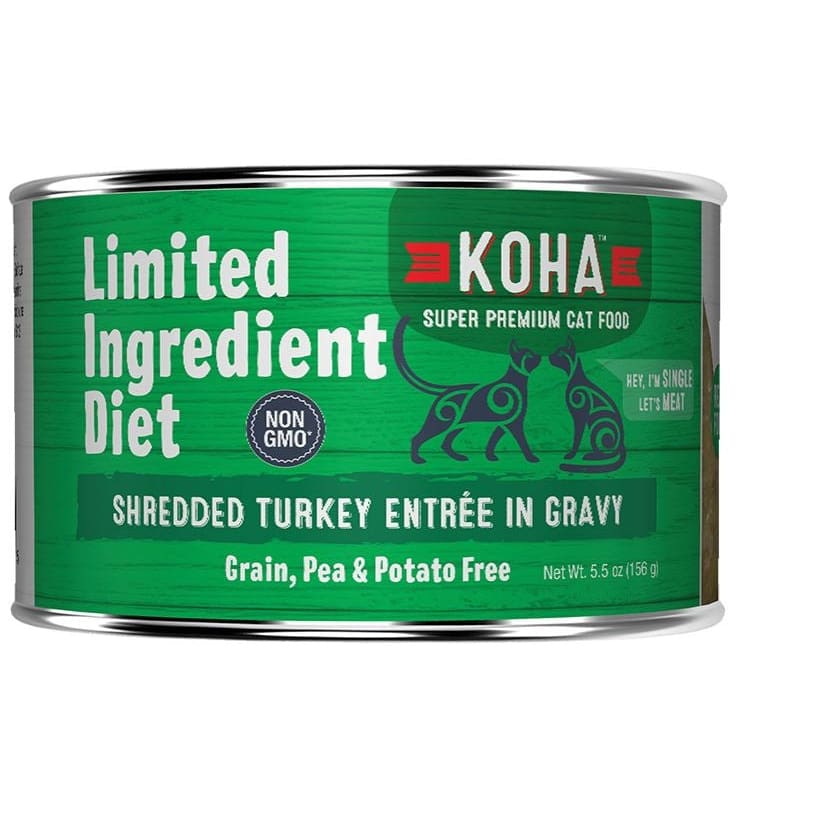 Koha Cat Limited Ingredient Grain Free Shredded Turkey 5.5oz.(Case of 24) - Pet Supplies - Koha