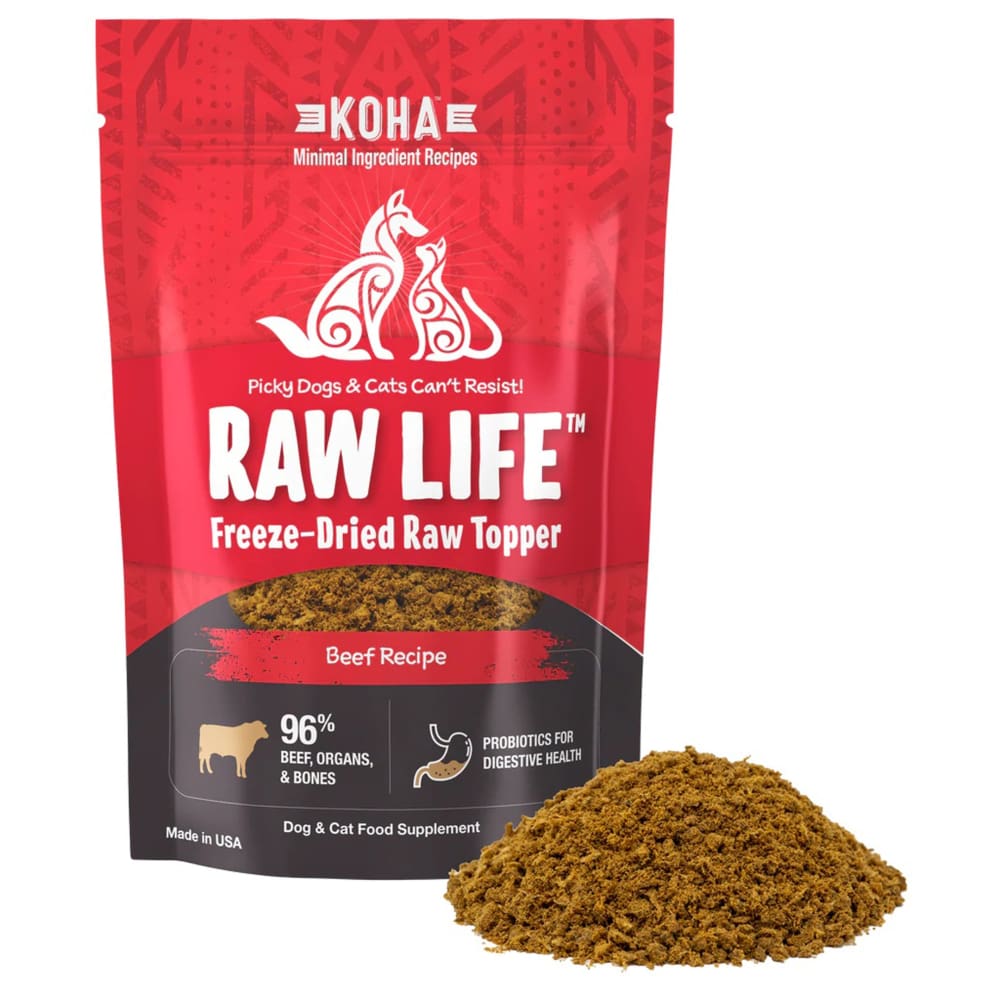 Koha Dog Cat Grain Free Raw Freeze Dried Topper Beef 8Oz - Pet Supplies - Koha
