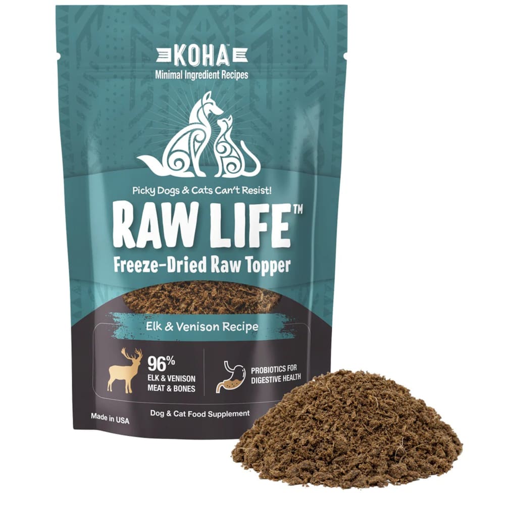 Koha Dog Cat Grain Free Raw Freeze Dried Topper Elk 8Oz - Pet Supplies - Koha