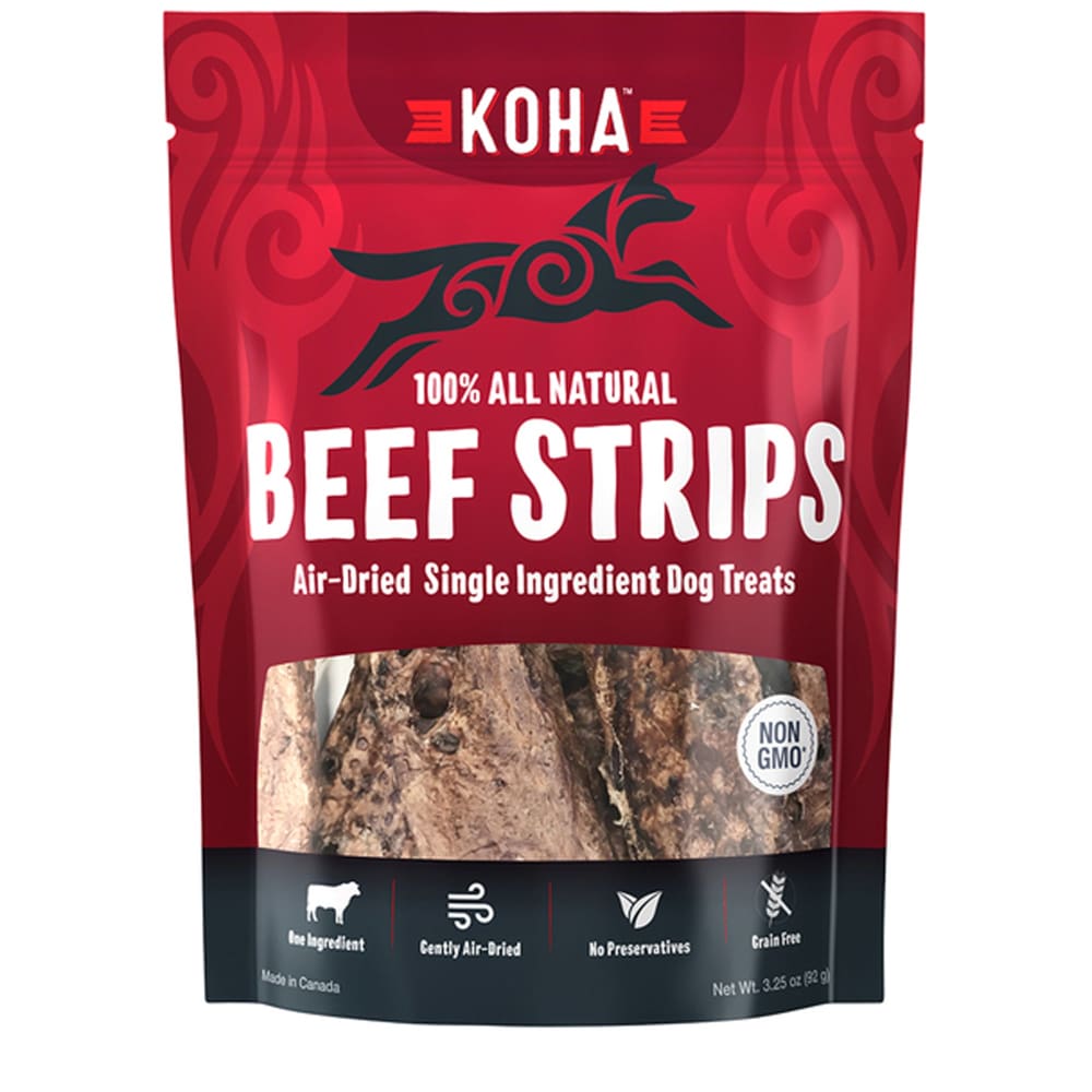 Koha Dog Grain Free Air Dried Beef Strips 3.25oz. - Pet Supplies - Koha
