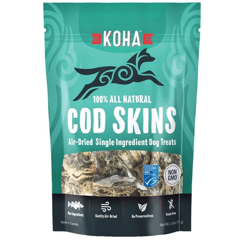 Koha Dog Grain Free Air Dried COD Skins 2.5oz. - Pet Supplies - Koha