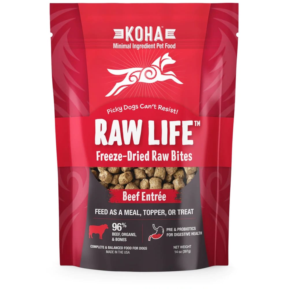 Koha Dog Grain Free Raw Freeze Dried Bites Beef 14Oz - Pet Supplies - Koha
