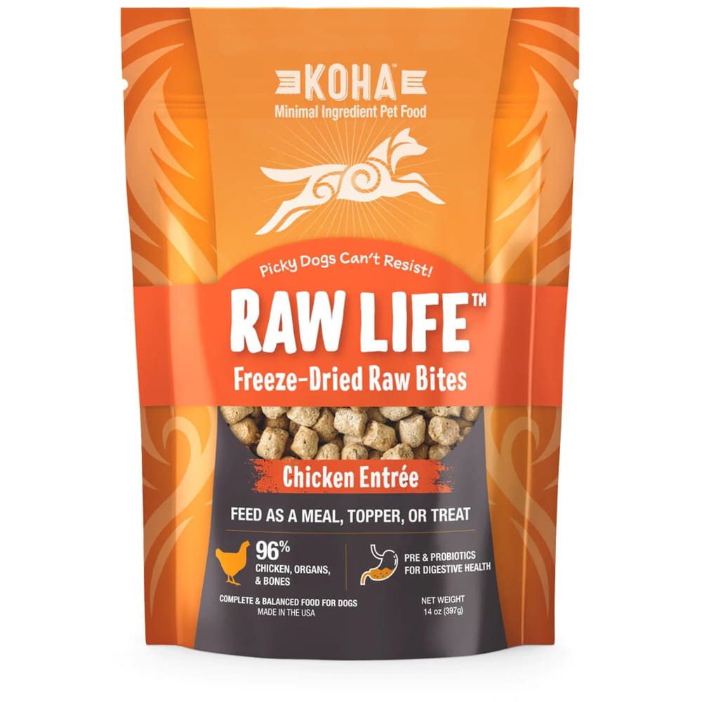 Koha Dog Grain Free Raw Freeze Dried Bites Chicken 14Oz - Pet Supplies - Koha