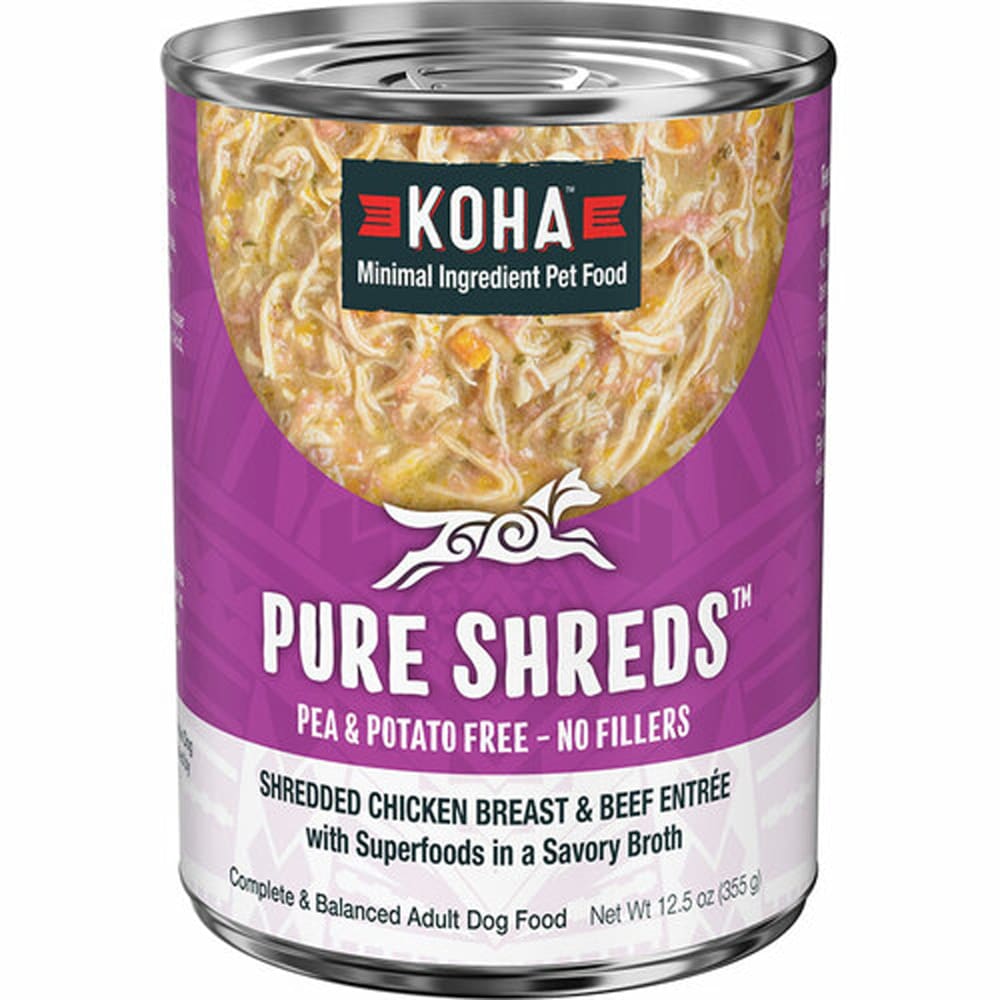 Koha Dog Grain Free Shredded Chicken and Beef 12.5oz.(Case of 12) - Pet Supplies - Koha