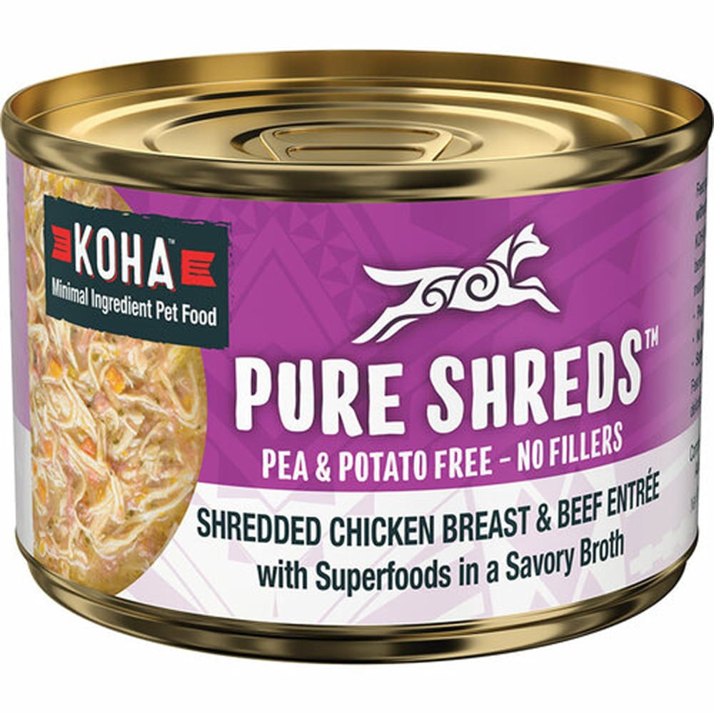 Koha Dog Grain Free Shredded Chicken and Beef 5.5oz(Case of 12) - Pet Supplies - Koha