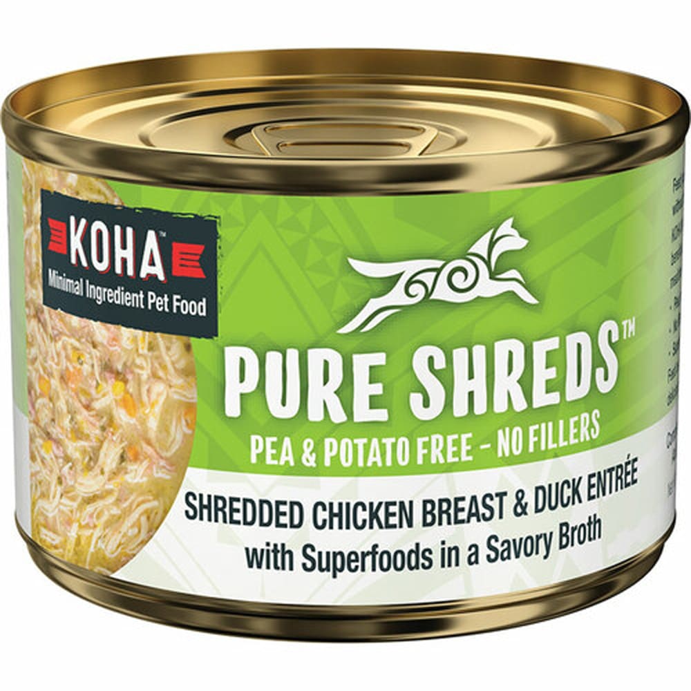 Koha Dog Grain Free Shredded Chicken and Duck 5.5oz.(Case of 12) - Pet Supplies - Koha