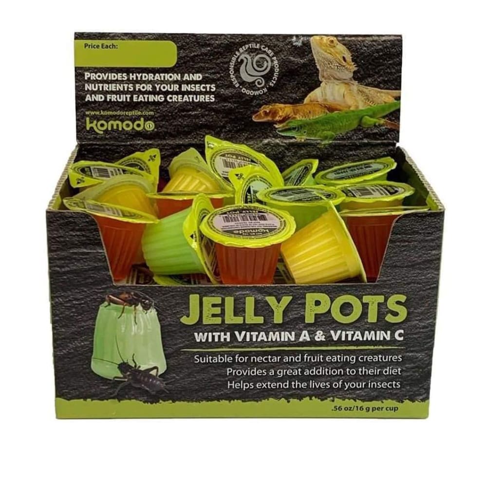 Komodo Jelly Pots Insect Food Fruit Flavor Display 0.56 oz 40 Count - Pet Supplies - Komodo