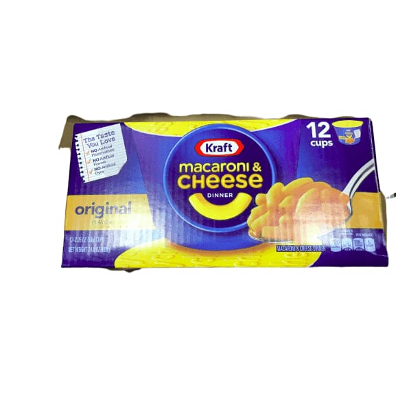 Kraft Original Macaroni & Cheese Dinner (2.05 oz Cups, 12 Count) - ShelHealth.Com