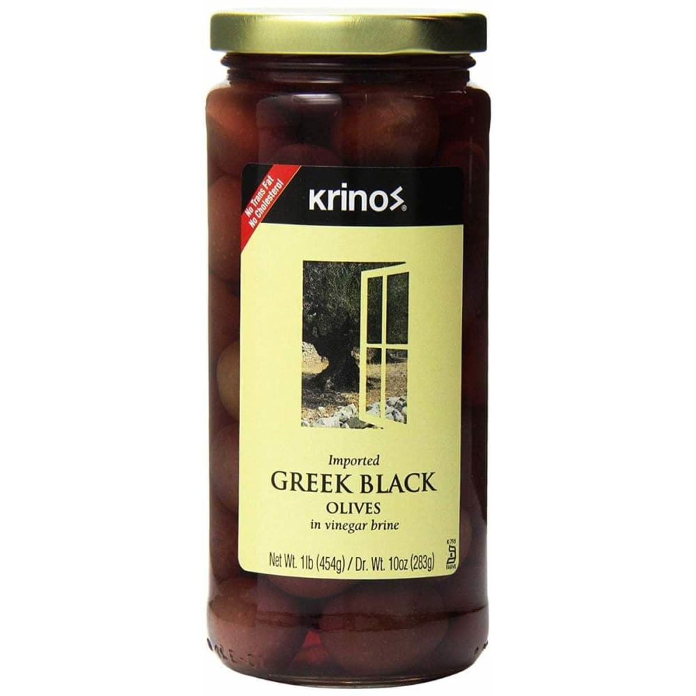 Krinos Krinos Greek Black Olives, 16 oz