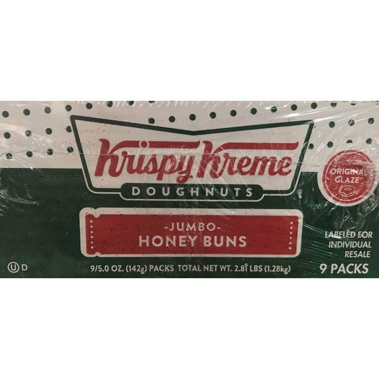 Krispy Kreme Doughnuts Jumbo Glazed Honey Bun, 5 Ounce (Pack of 9) - ShelHealth.Com