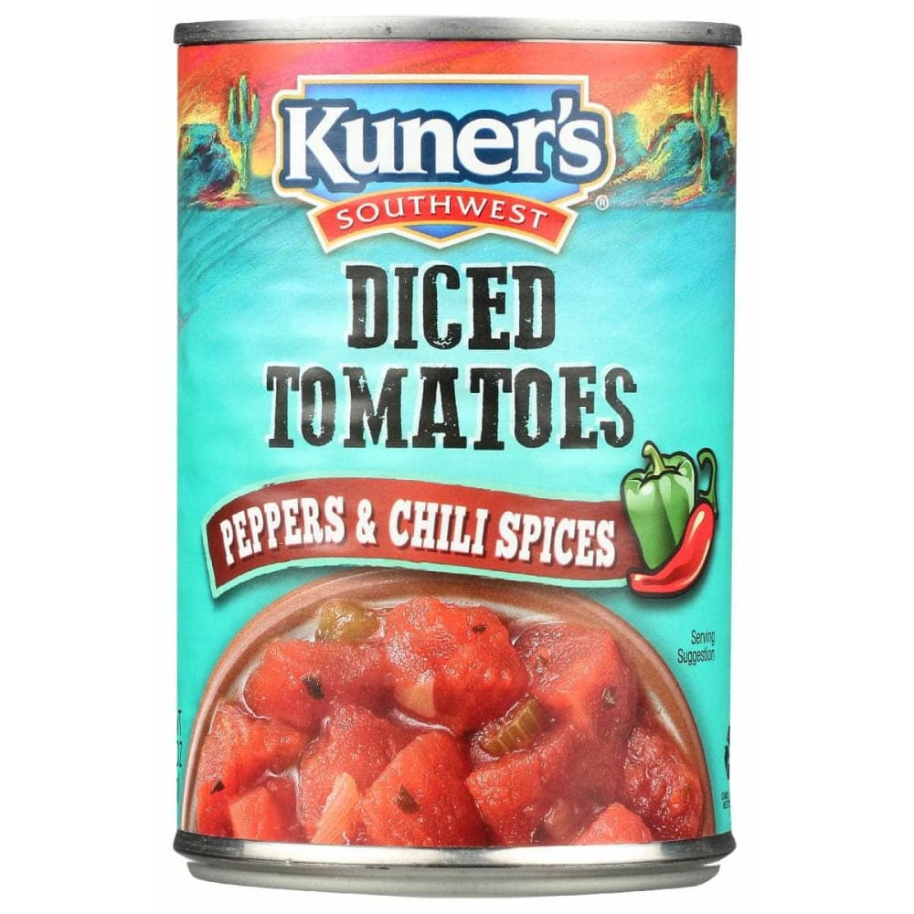 KUNERS KUNERS Diced Tomatoes With Peppers And Chili Spices, 14.5 oz