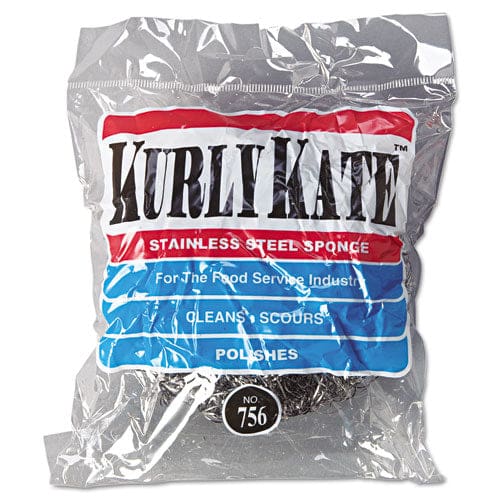 Kurly Kate Stainless Steel Scrubbers Large 4 X 4 Steel Gray 12 Scrubbers/pack 6 Packs/carton - Janitorial & Sanitation - Kurly Kate®