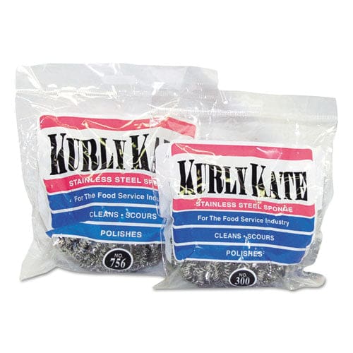Kurly Kate Stainless Steel Scrubbers Medium 3.5 X 3.5 Steel Gray 12/pack 12 Packs/carton - Janitorial & Sanitation - Kurly Kate®