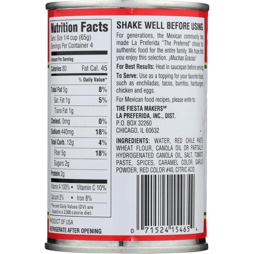 LA PREFERIDA La Preferida Red Chile Mild Enchilada Sauce, 10 Oz