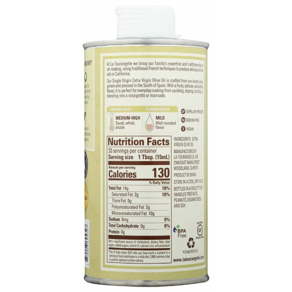 LA TOURANGELLE La Tourangelle Evoo Olive Oil, 500 Ml