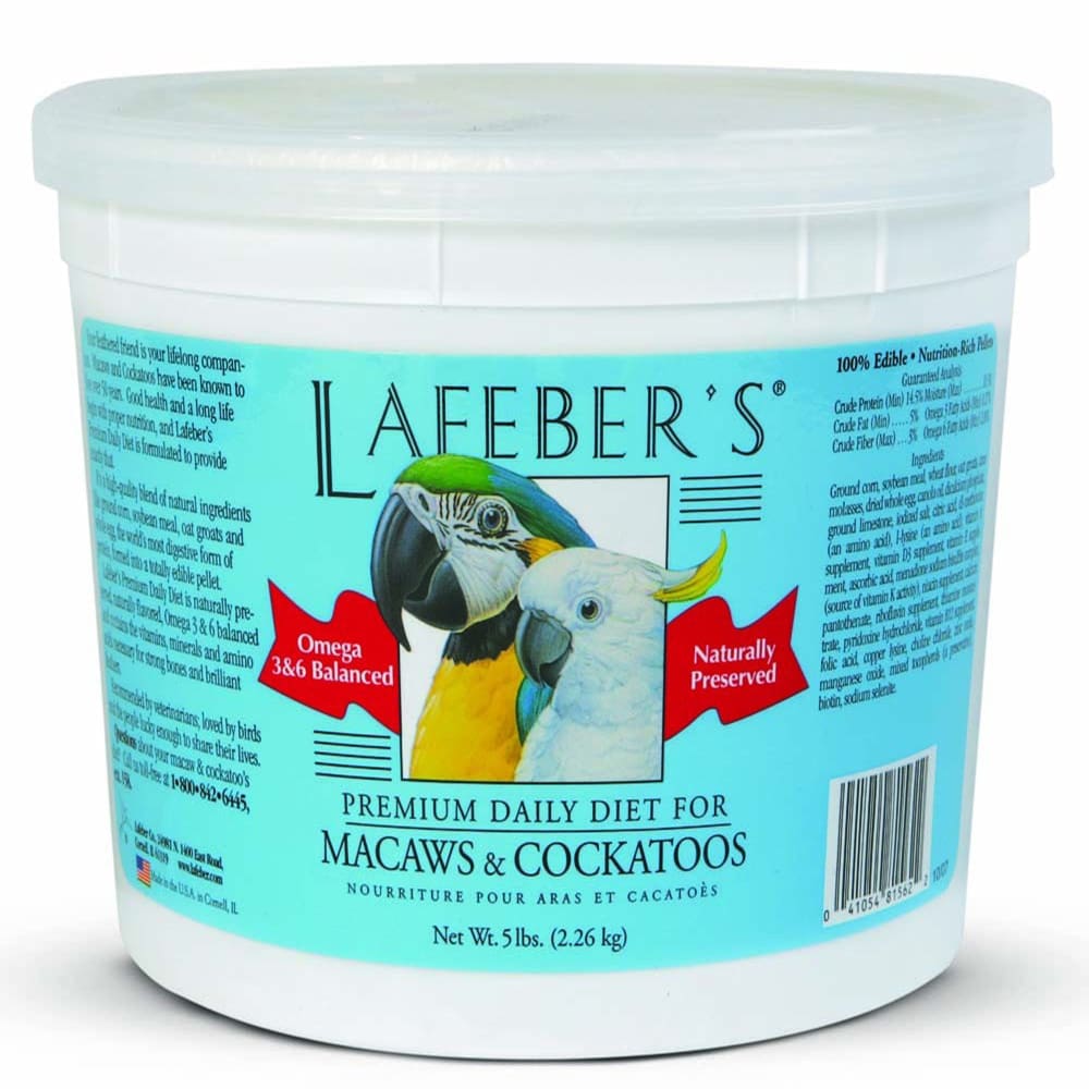 Lafeber Company Premium Daily Diet Pellet for Macaw and Cockatoo 5 lb - Pet Supplies - Lafeber