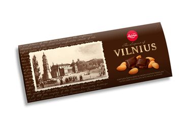 Laima Vilnius Dark Chocolate with Almonds Bar 7 oz (200 g) - Laima