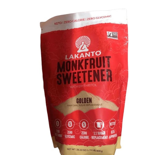 Lakanto Monkfruit Sweetener, 1:1 Sugar Substitute, Keto, Non-GMO, Golden, 28.2 oz - ShelHealth.Com