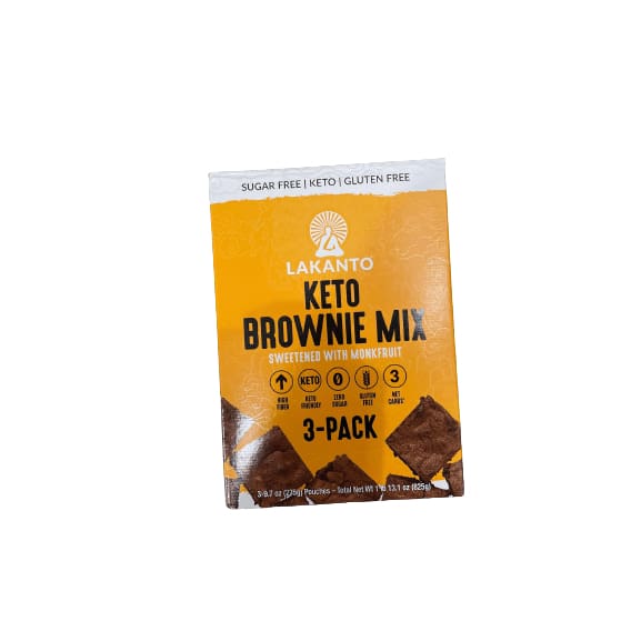Lakanto Lakanto Sugar Free Keto Brownie Mix Sweetened with Monk Fruit, 3 x 9.7 oz. (29.1 oz)