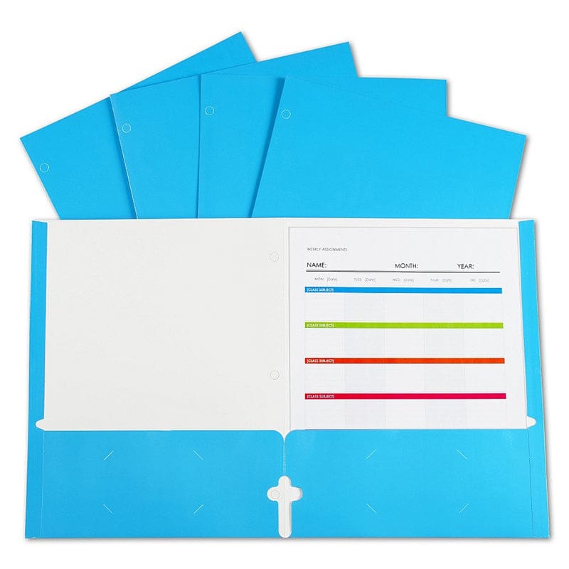 Lamnatd Papr Portfolios Blue 25/Bx 2-Pocket - Folders - C-Line Products Inc