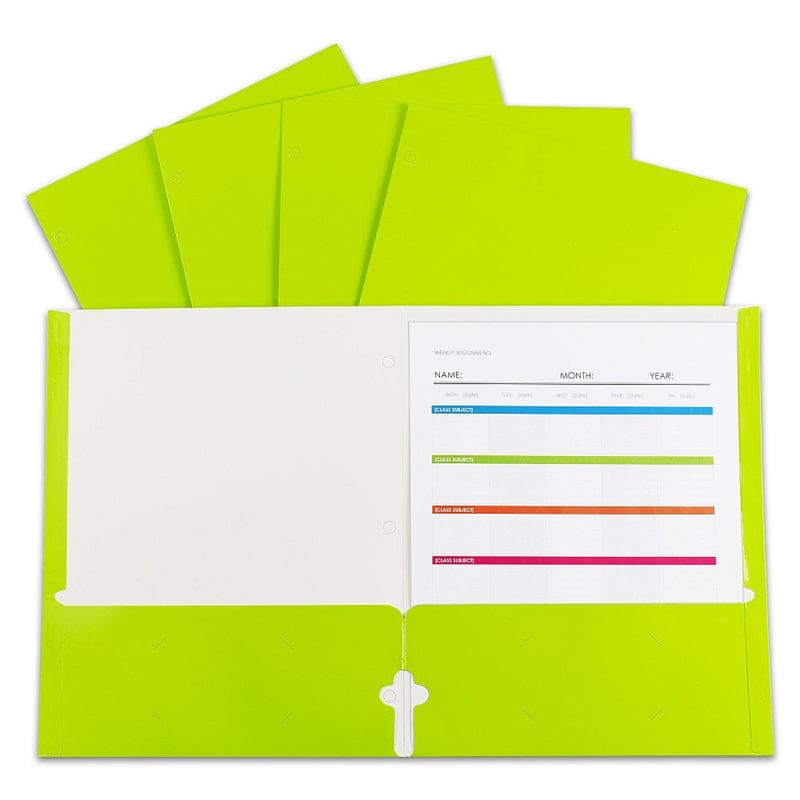 Lamnatd Papr Portfolios Green 25/Bx 2-Pocket - Folders - C-Line Products Inc