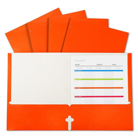Lamnatd Papr Portfolios Ornge 25/Bx 2-Pocket - Folders - C-Line Products Inc
