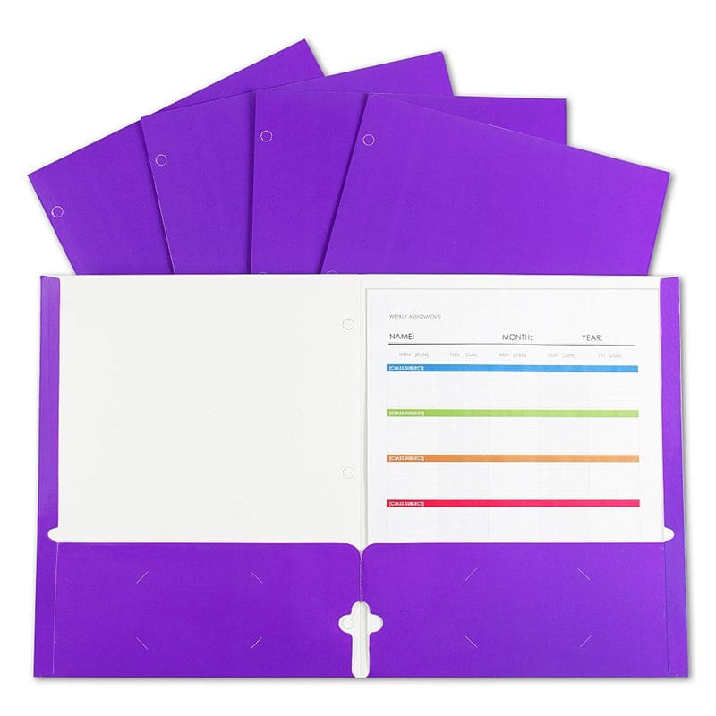 Lamnatd Papr Portfolios Prple 25/Bx 2-Pocket - Folders - C-Line Products Inc