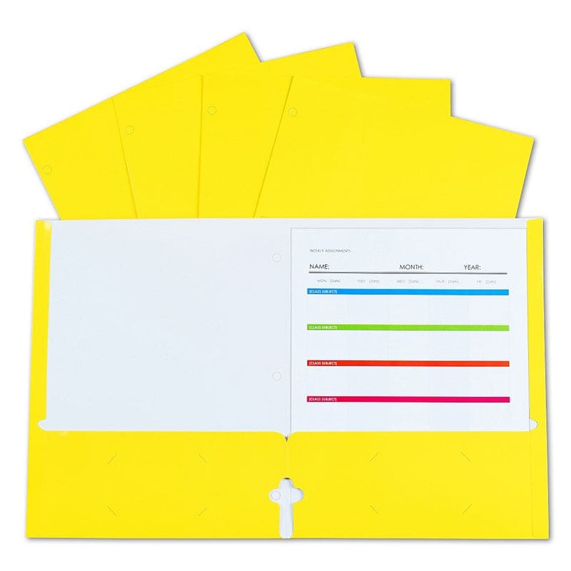 Lamnatd Papr Portfolios Yellw 25/Bx 2-Pocket - Folders - C-Line Products Inc