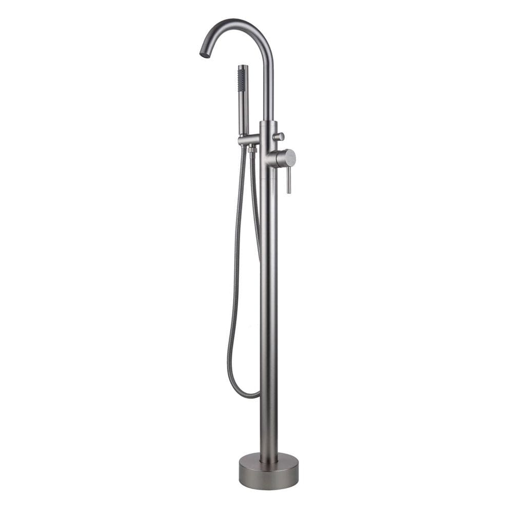 Lanbo Freestanding Brush Nickel Faucet and Swivel Spout Shower Head - Bath Faucets - Lanbo