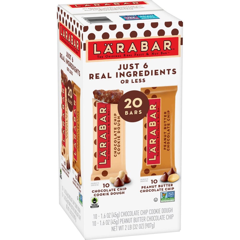 Larabar Chocolate Chip Cookie Dough & Peanut Butter Variety (20 pk.) - Breakfast & Snack Bars - Larabar