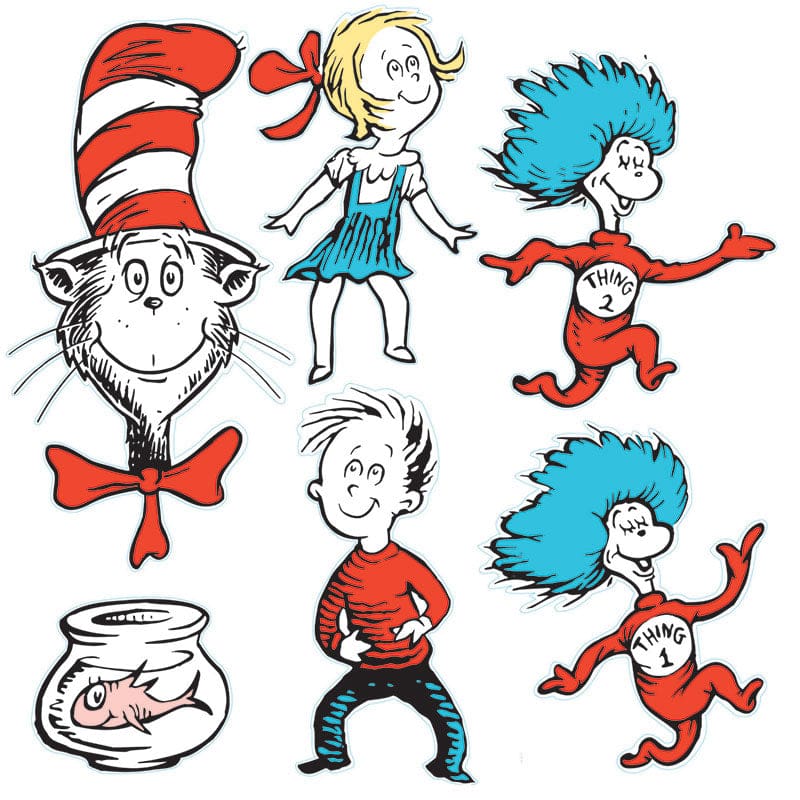 Large Dr Seuss Characters 2-Sided Deco Kit (Pack of 10) - Two Sided Decorations - Eureka